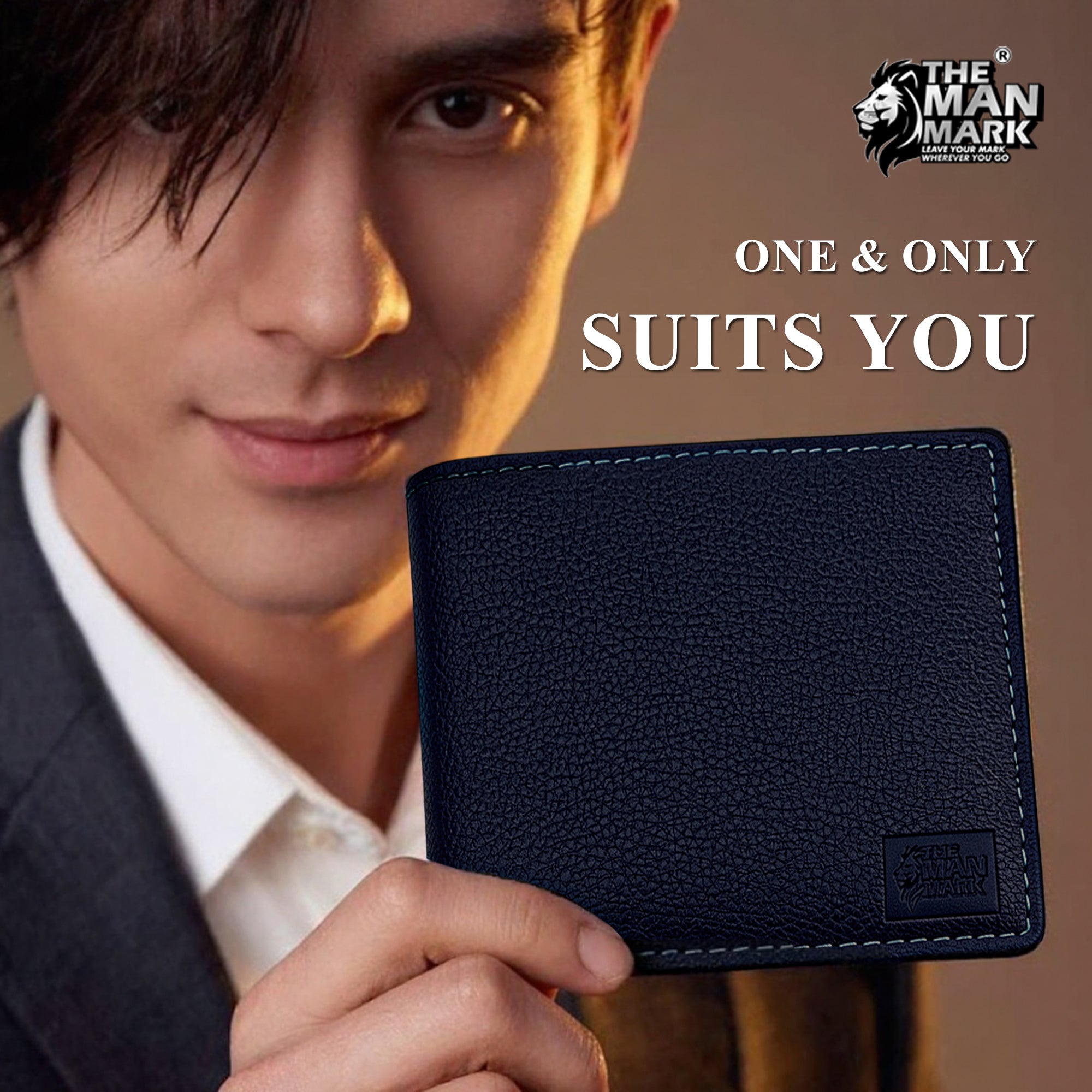 Blue Executive Mark  Premium Leather Wallet - 7 Card Slots, 2 Currency Pockets, RFID Protection - Perfect Gift for Birthday, Valentine's Day, Father's Day, Brother's Day, Anniversary, Rakhi, Diwali etc