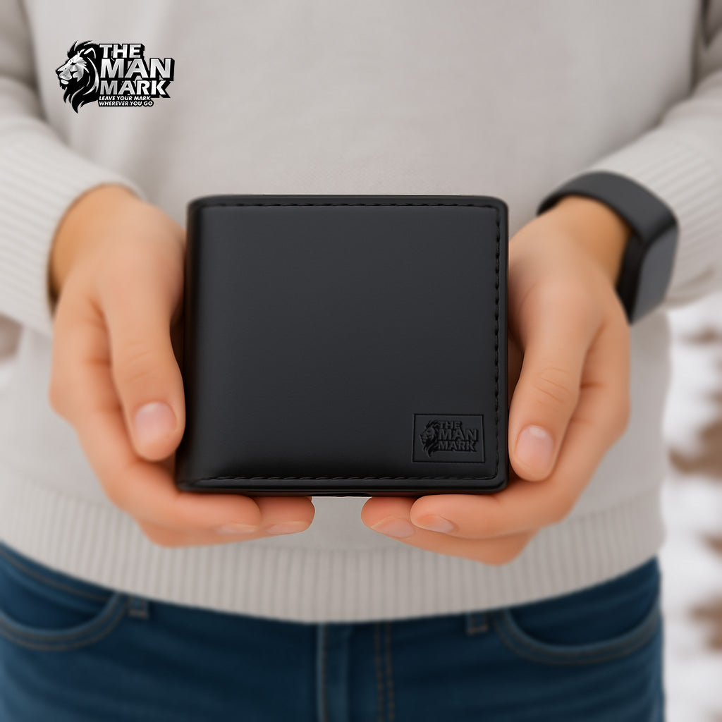 Black Sentinel Premium Leather Wallet - 6 Card Slots, 2 Currency Pockets, RFID Protection - Perfect Gift for Birthday, Valentine's Day, Father's Day, Brother's Day, Anniversary, Rakhi, Diwali etc