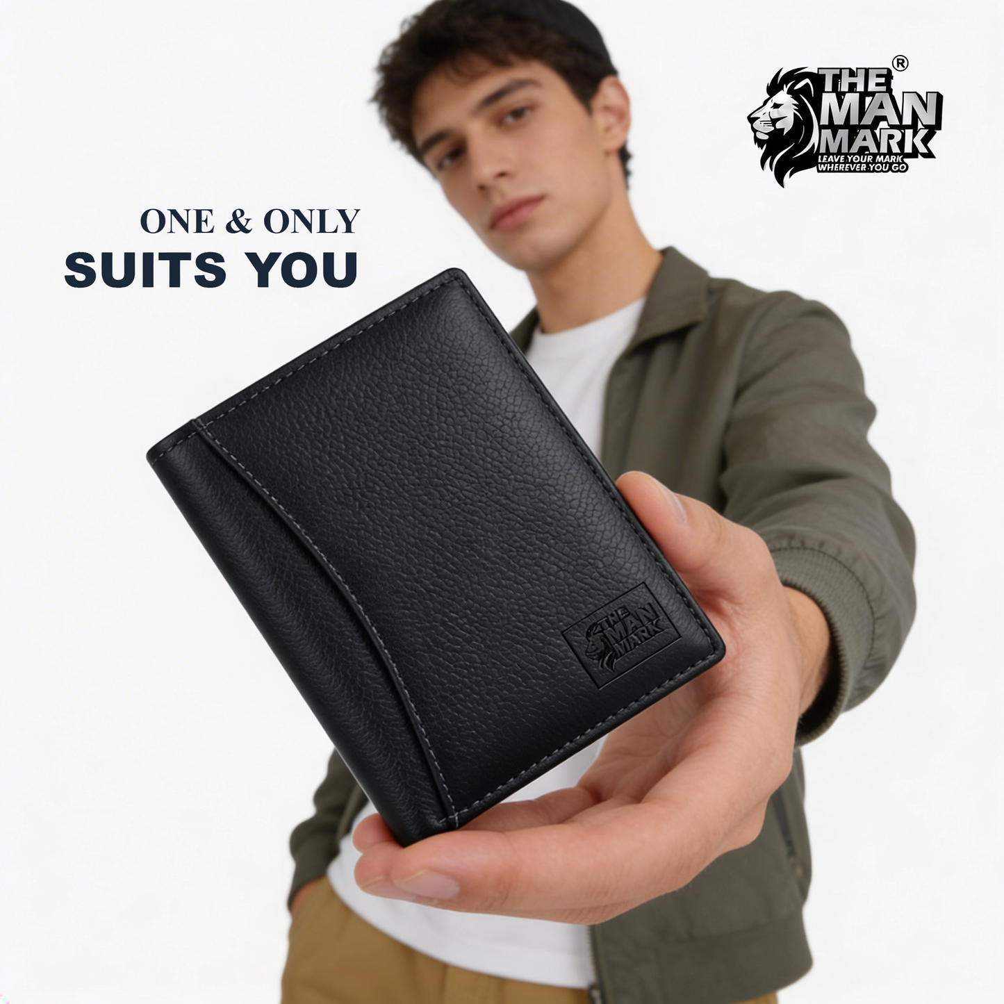 Elite (Black) Premium Leather Wallet - 8 Card Slots, 2 Currency Pockets, 2, ID Window, RFID Protection - Perfect Gift for Birthday, Valentine's Day, Father's Day, Brother's Day, Anniversary, Rakhi, Diwali etc