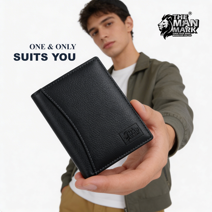 Elite (Black) Premium Leather Wallet - 8 Card Slots, 2 Currency Pockets, 2, ID Window, RFID Protection - Perfect Gift for Birthday, Valentine's Day, Father's Day, Brother's Day, Anniversary, Rakhi, Diwali etc