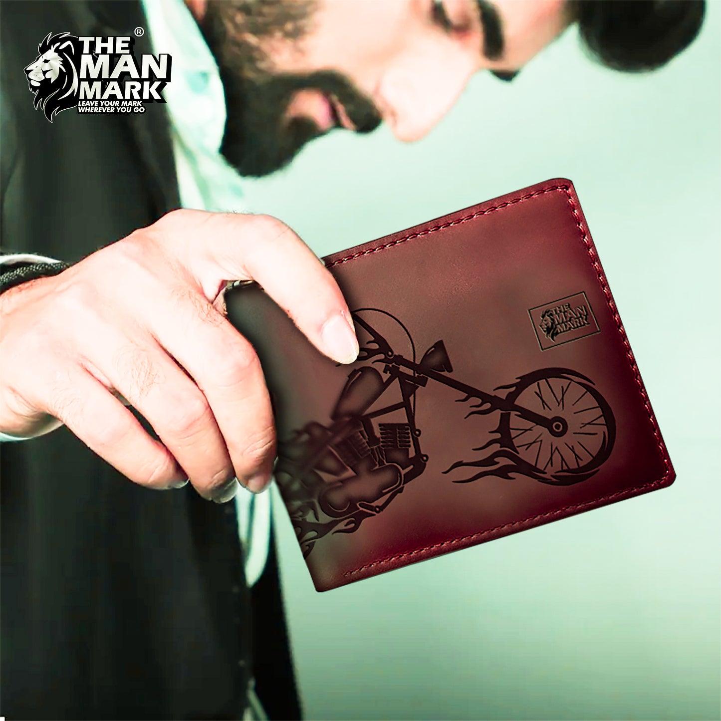 Volcano Rider Men's Premium Leather Wallet - 6 Card Slots, 2 Currency Pockets, 1 Zipper Pocket, RFID Protection - Perfect Gift for Birthday, Valentine's Day, Father's Day, Brother's Day, Anniversary, Rakhi, Diwali etc