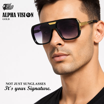 Alpha Vision Men’s Sunglasses – Black, Gold & Grey 3-Color Combo Pack | UV400 Protection, Impact Resistant, Lightweight & Premium Stylish Sunglasses