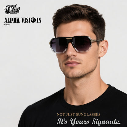 Alpha Vision Sunglasses for Men – Gold & Grey Color Combo Pack | UV400 Protection | Premium Square Frame | Lightweight Stylish Eyewear