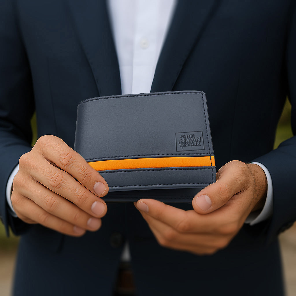 Alpha Edge Men's Premium Leather Wallet - 9 Card Slots, 2 Currency Pockets, RFID Protection - Perfect Gift for Birthday, Valentine's Day, Father's Day, Brother's Day, Anniversary, Rakhi, Diwali etc