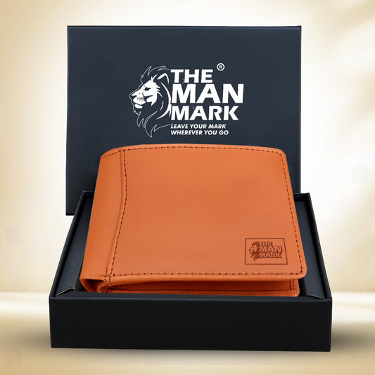 Classic Trio (Tan) Pu Leather Wallet- 3 Card Slots, 2 Currency Pockets, 2 ID Window, RFID Protection - Perfect Gift for Birthday, Valentine's Day, Father's Day, Brother's Day, Anniversary, Rakhi, Diwali etc.