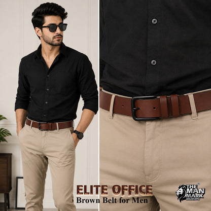 Executive Mark Wallet, Alpha Vision Gold Sunglasses & Elite Office Brown Belt – Premium Gift Combo for Men