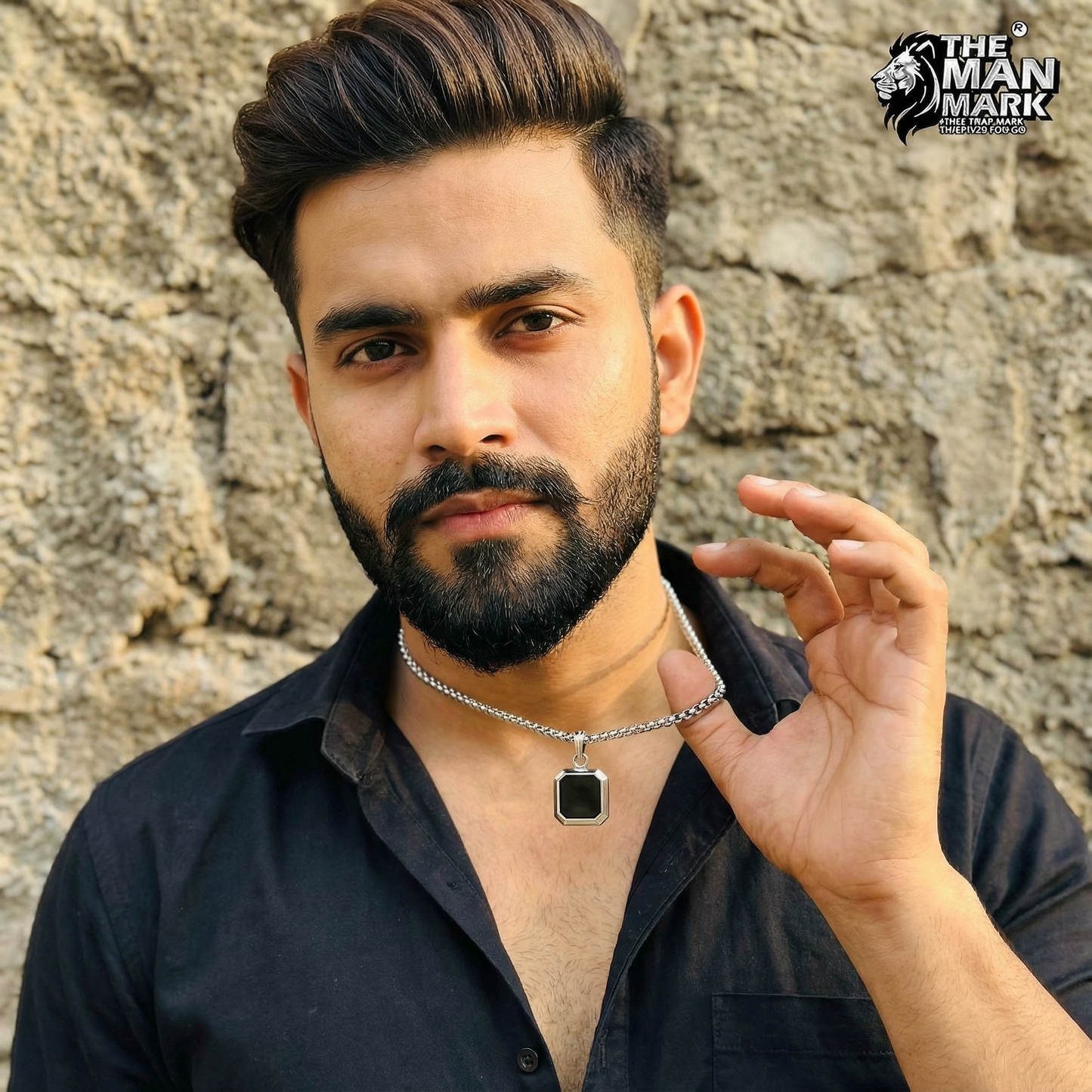 Noir Hex Pendant for Men