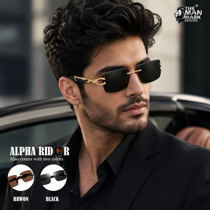 Alpha Rider Rimless Square Sunglasses