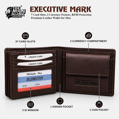 Executive Mark Wallet, Alpha Vision Gold Sunglasses & Elite Office Brown Belt – Premium Gift Combo for Men