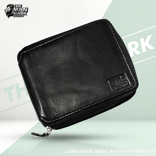 Secure Zip-Around Leather Wallet – RFID Protected by The Man Mark