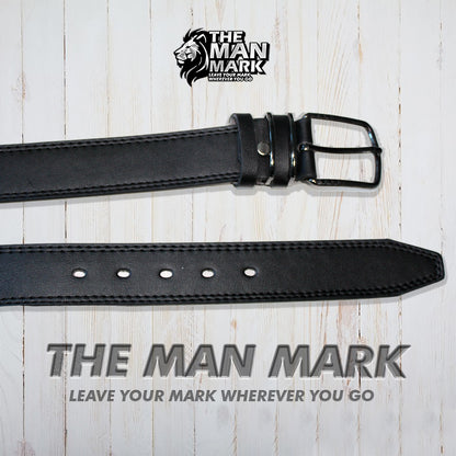 Premium Black Belt for Men – The Man Mark | Timeless & Durable