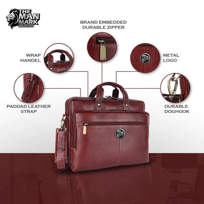 Luxury Leather Laptop Bag for Men - Office Shoulder Bag - Fits 1415.616 Inch Laptops Mac Book